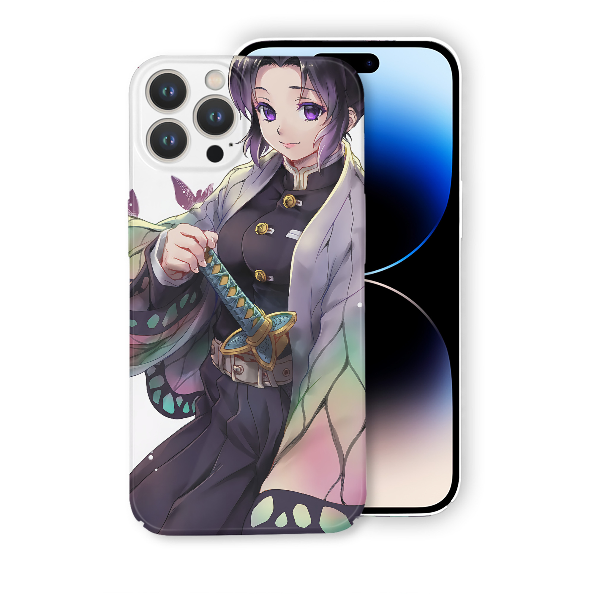 （画像用） 鬼滅の刃（きめつのやいば）蟲柱-胡蝶 しのぶ／こちょう しのぶ Kochou Shinobu 【iPhone 14シリーズ対応】ハードケース